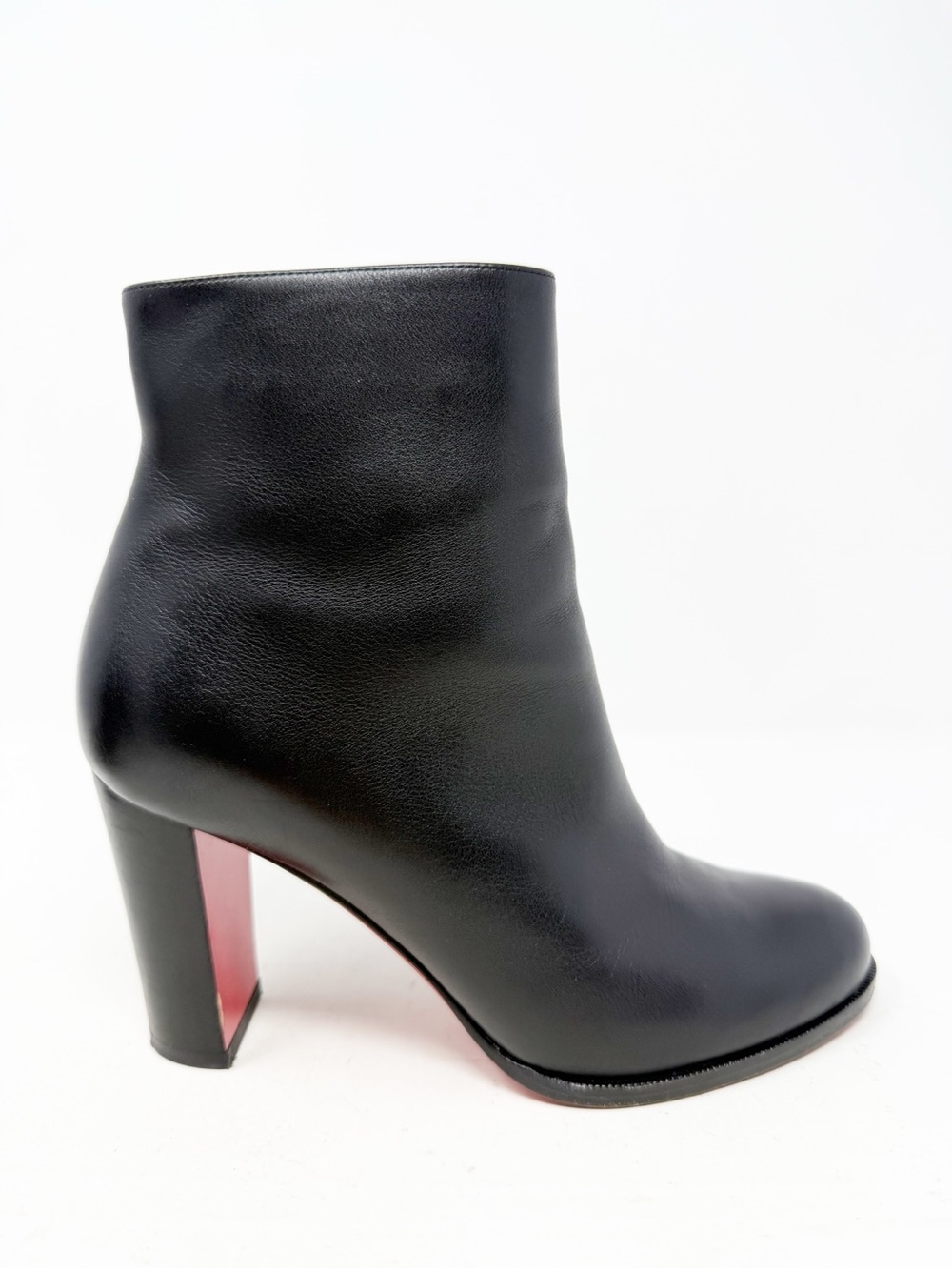 Christian Louboutin Adox Black Leather Block Heel Ankle Boots Womens EU 36.5 - Picture 5 of 10